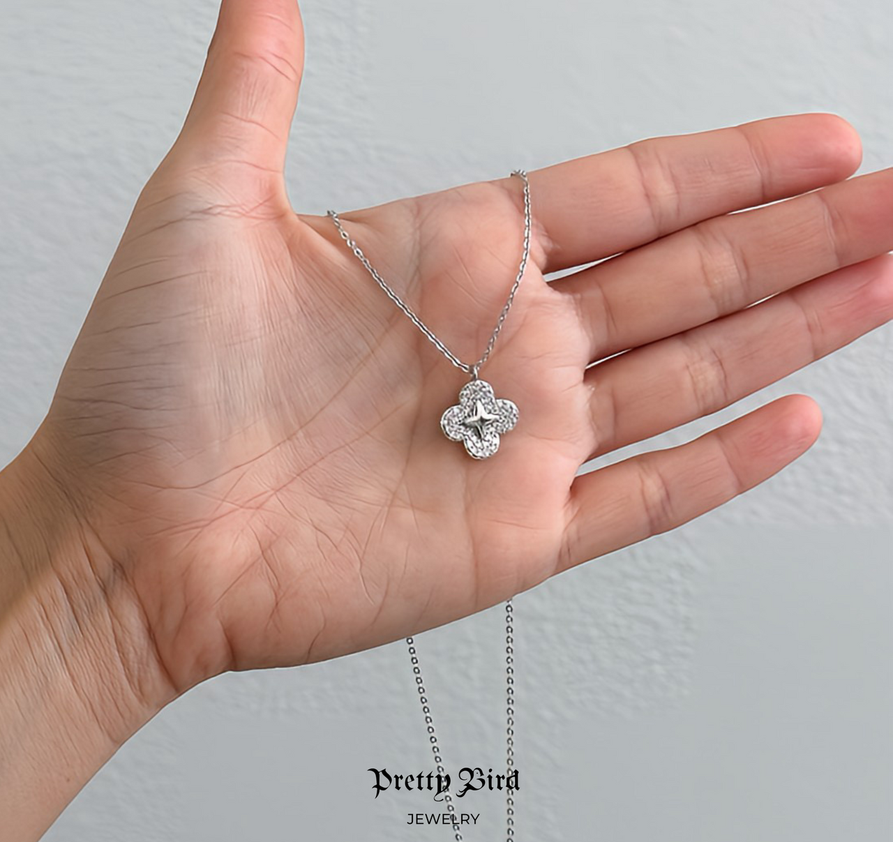Pavè Clover Necklace