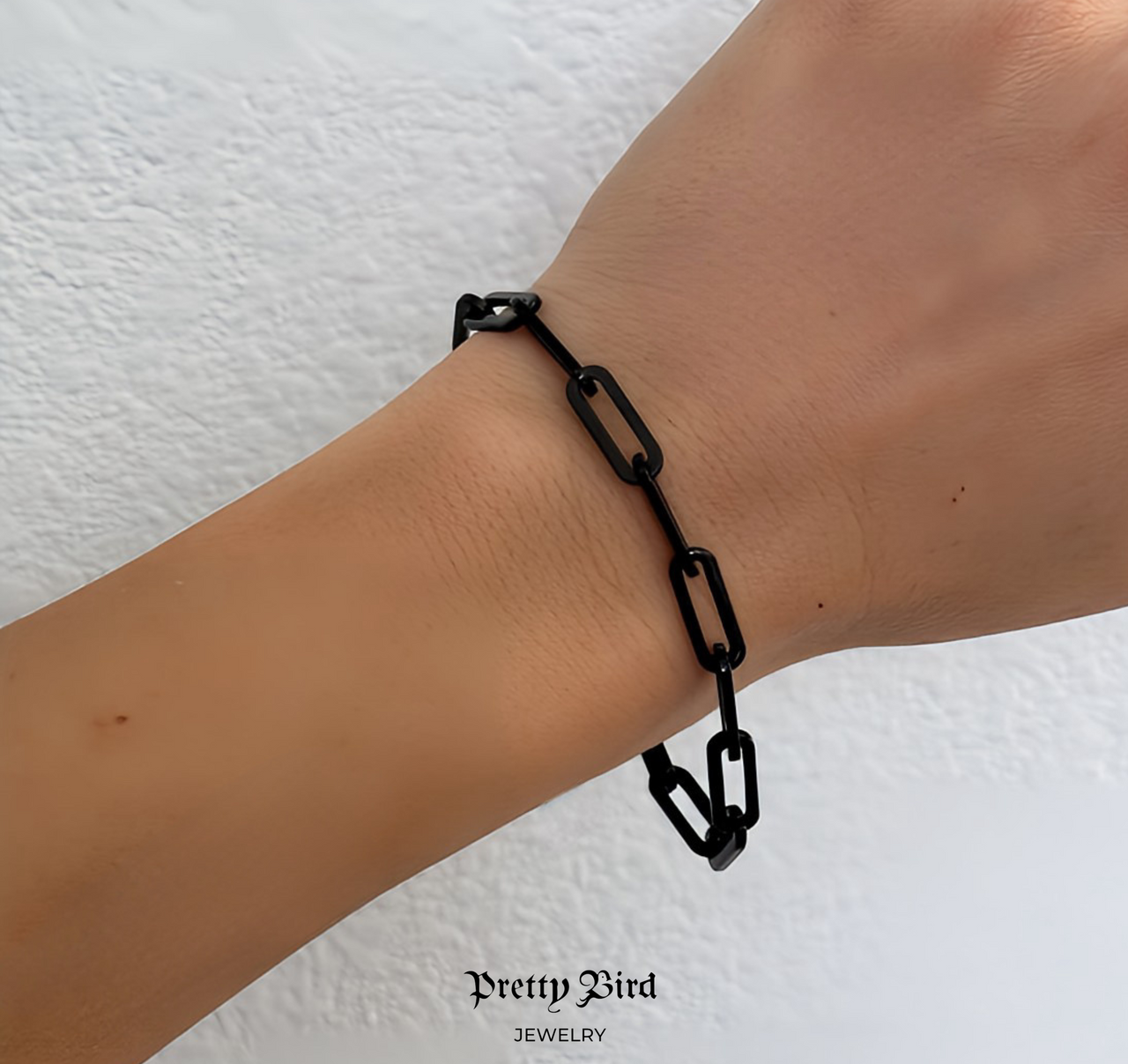 Black Rhodium Paperclip Bracelet