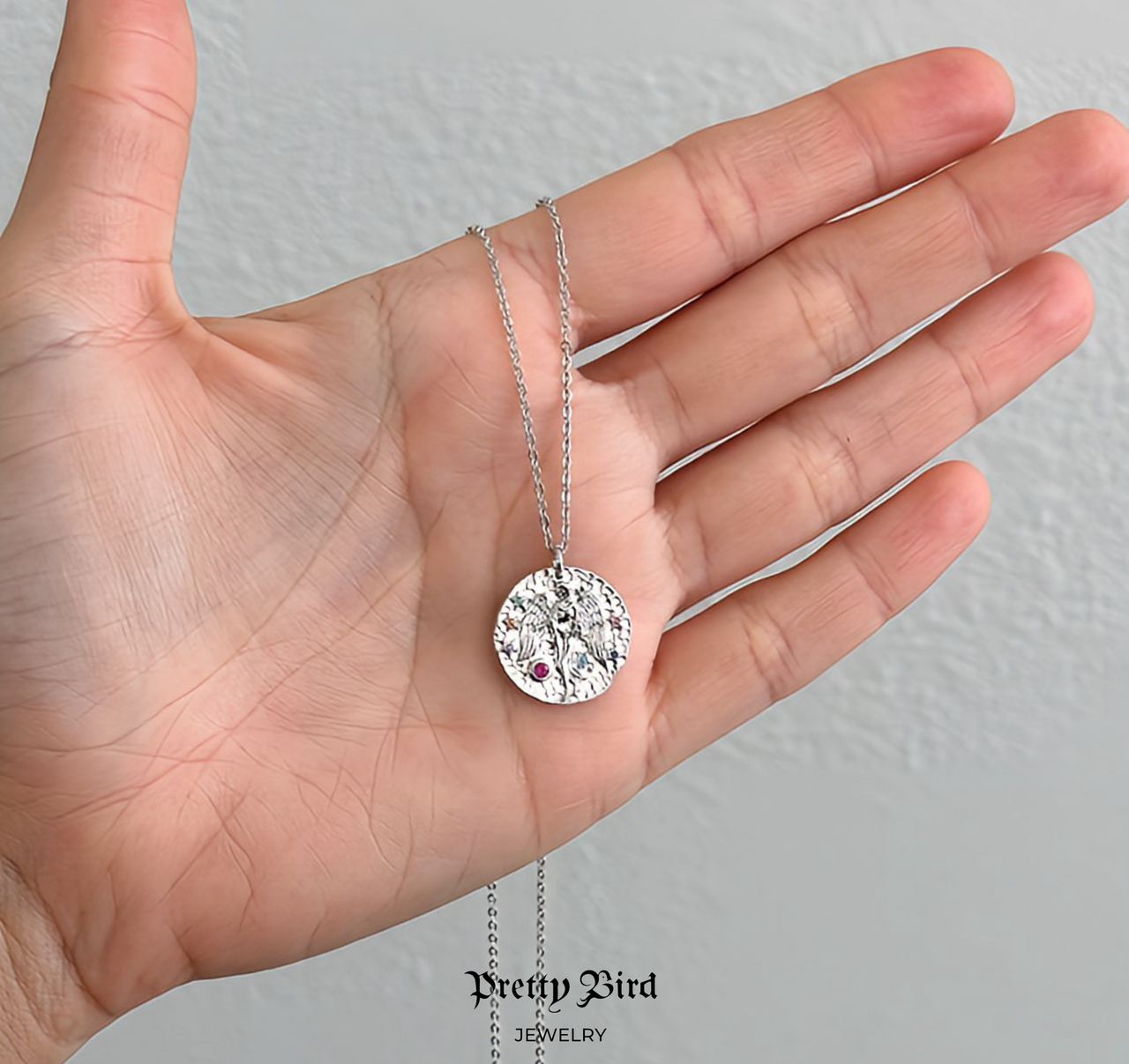 Angel Crystal Medallion Necklace
