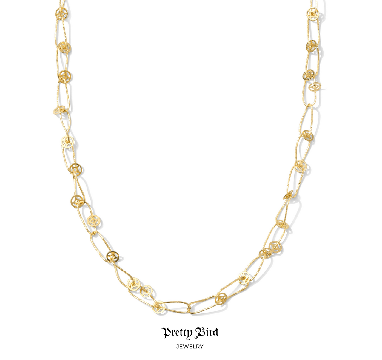 Wire Circle Paperclip Chain Necklace