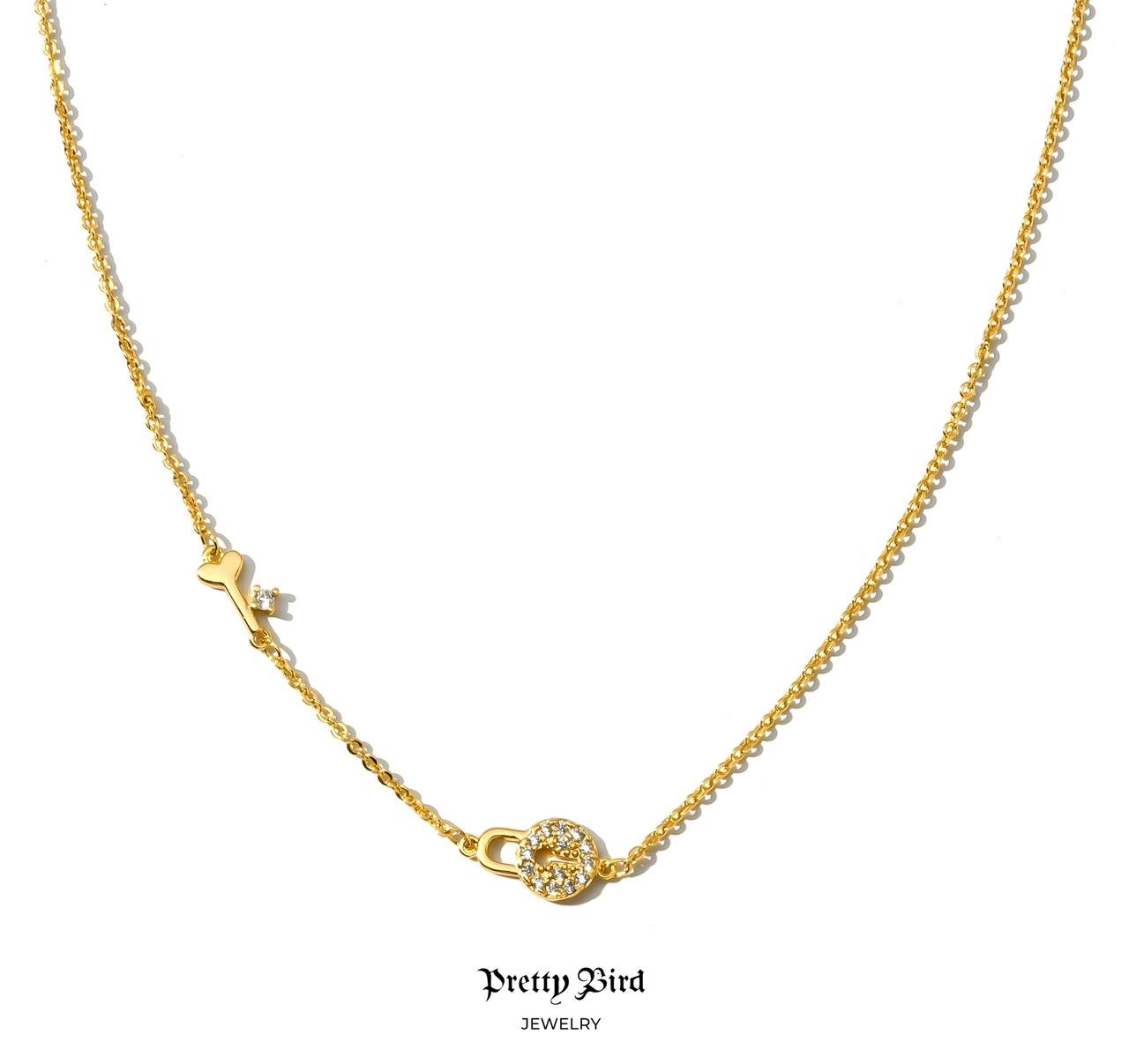 Pave Lock & Key Necklace