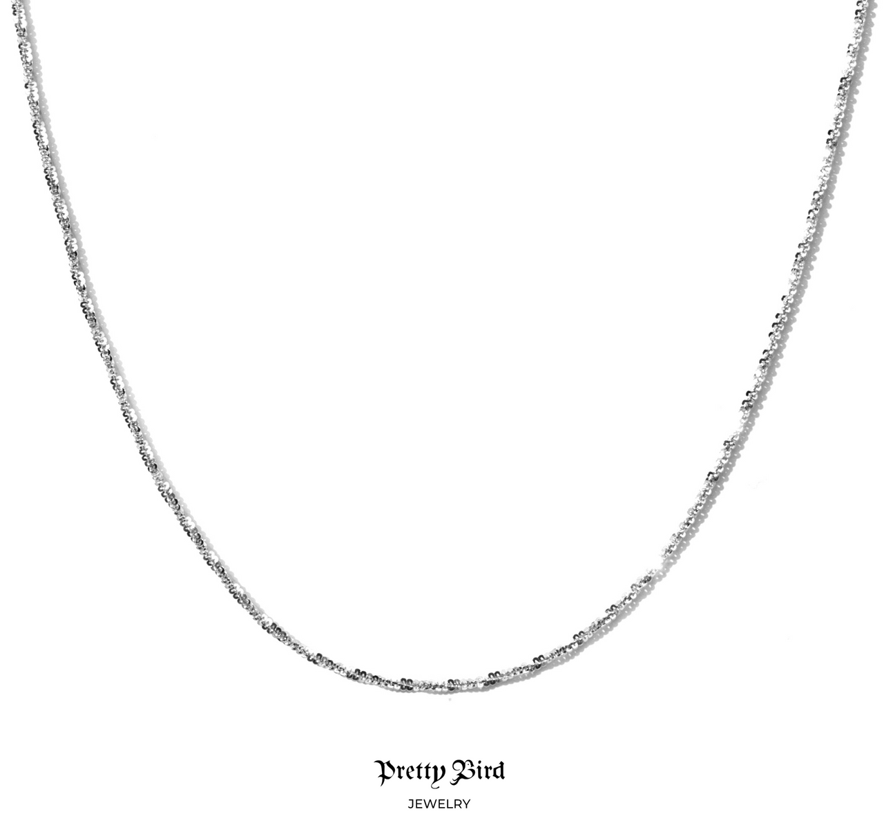 Italian Platinum Diamond Cut Rope 925 Necklace