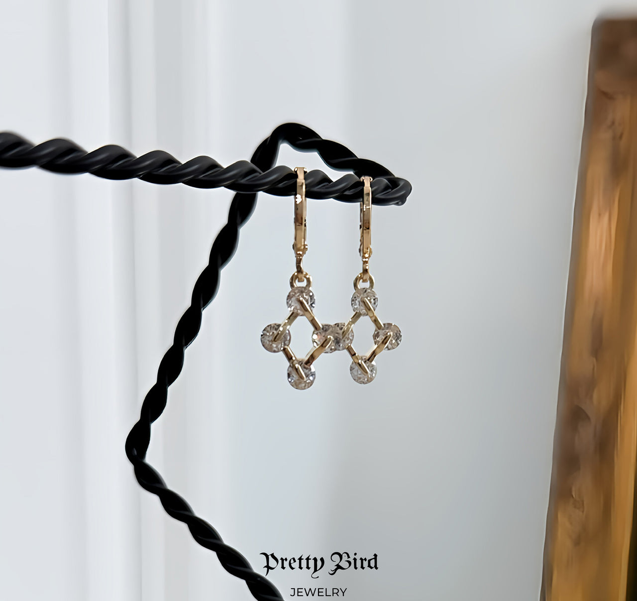 Floating Crystal Dangle Earrings