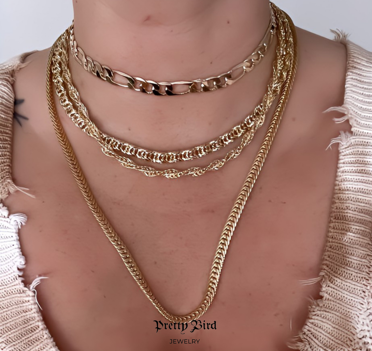 Open Weave Twister Chain Necklace