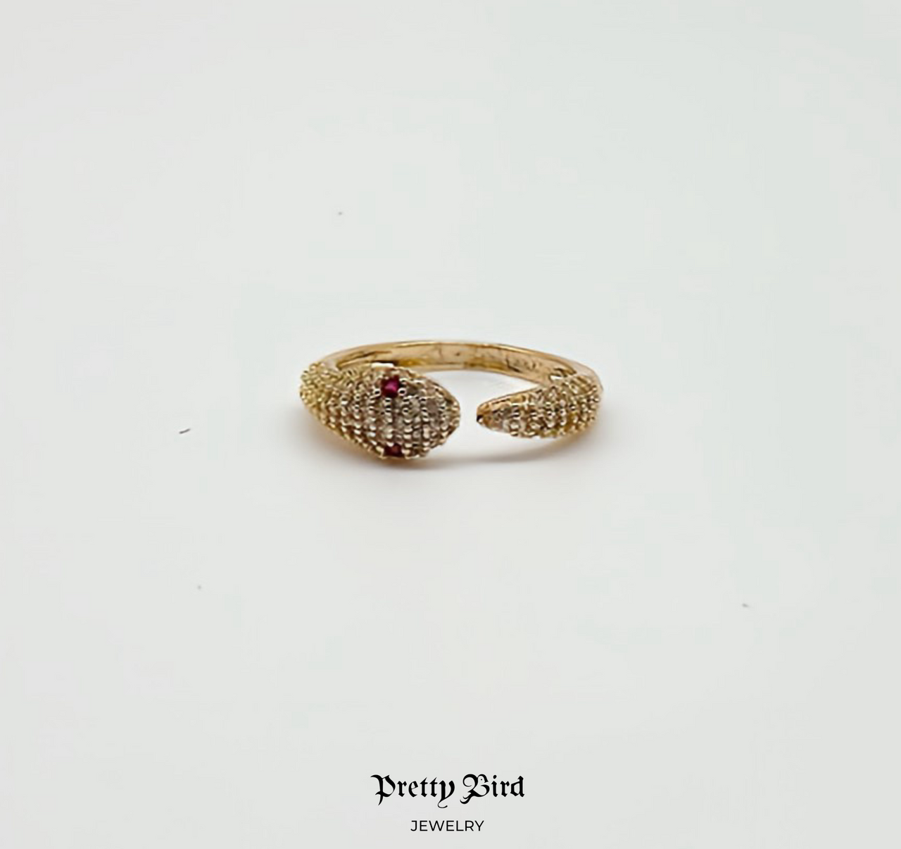 Pavè Crystal Snake Stacking Band Ring