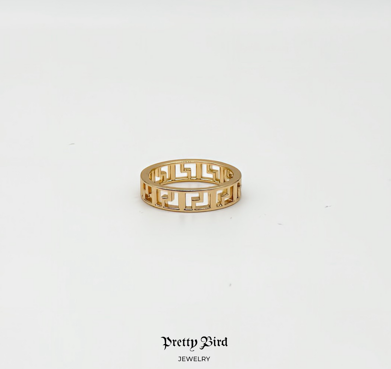 Greek Key Stacking Band Ring