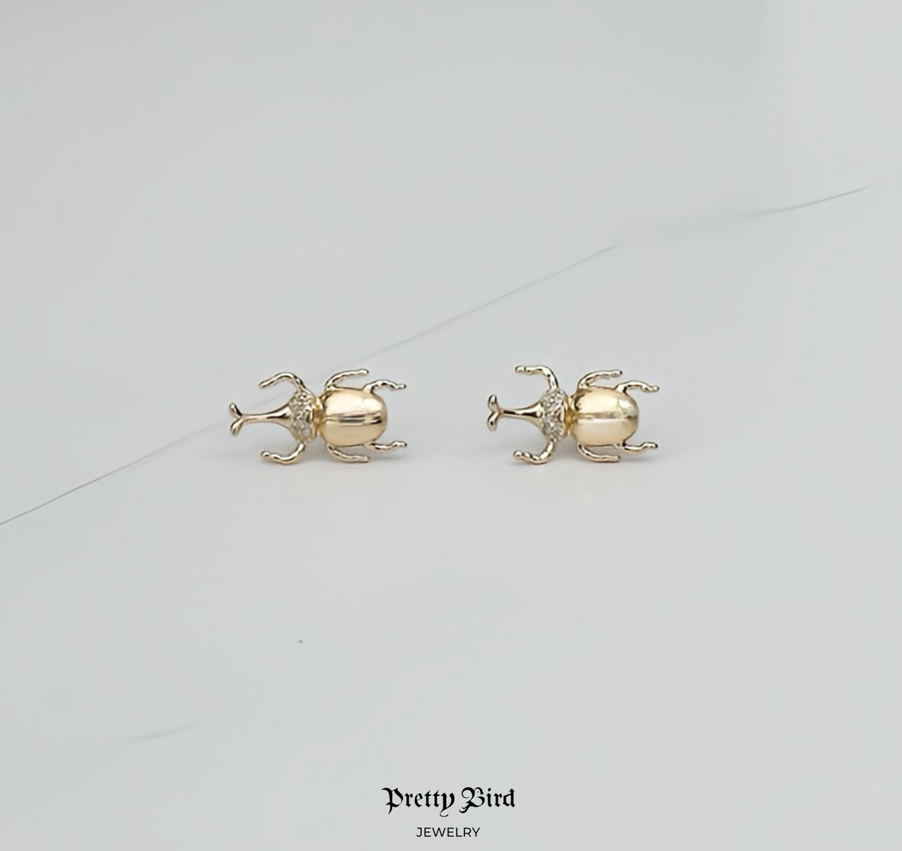 Pavé Scarab Stud Earrings