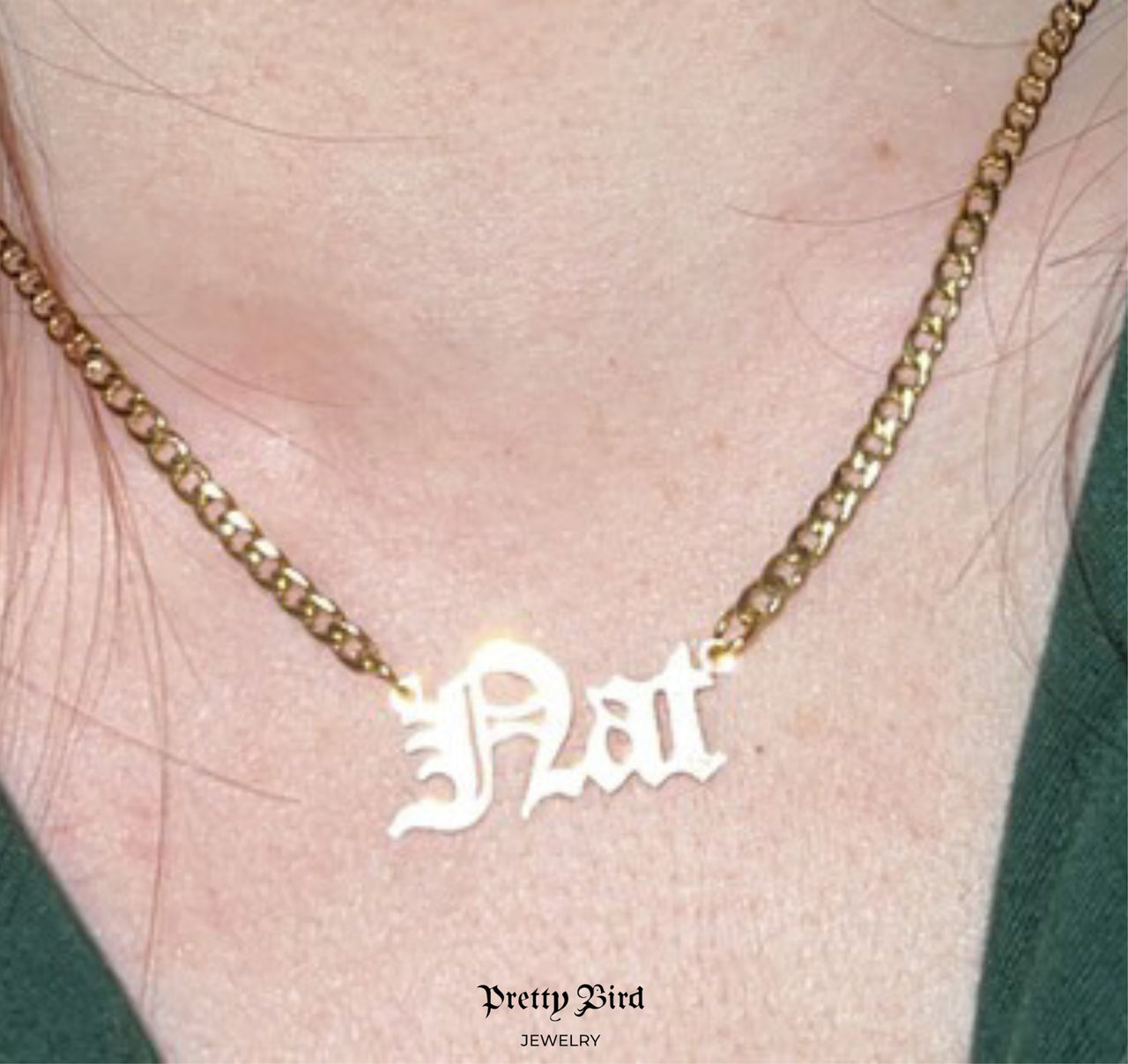 Custom Blackletter Name Vermeil 925 Necklace