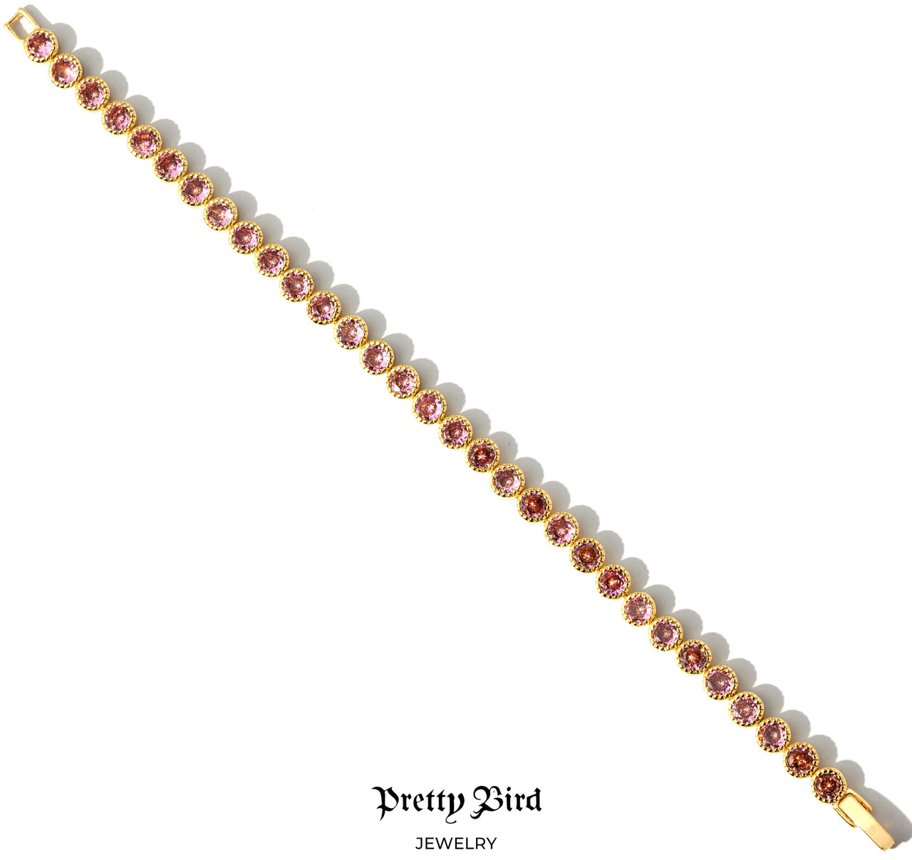 Kaylie Pink Crystal Tennis Bracelet