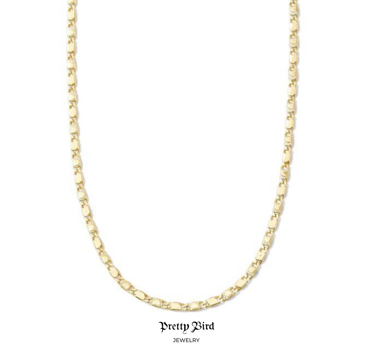 Heart Embossed Bar Link Chain