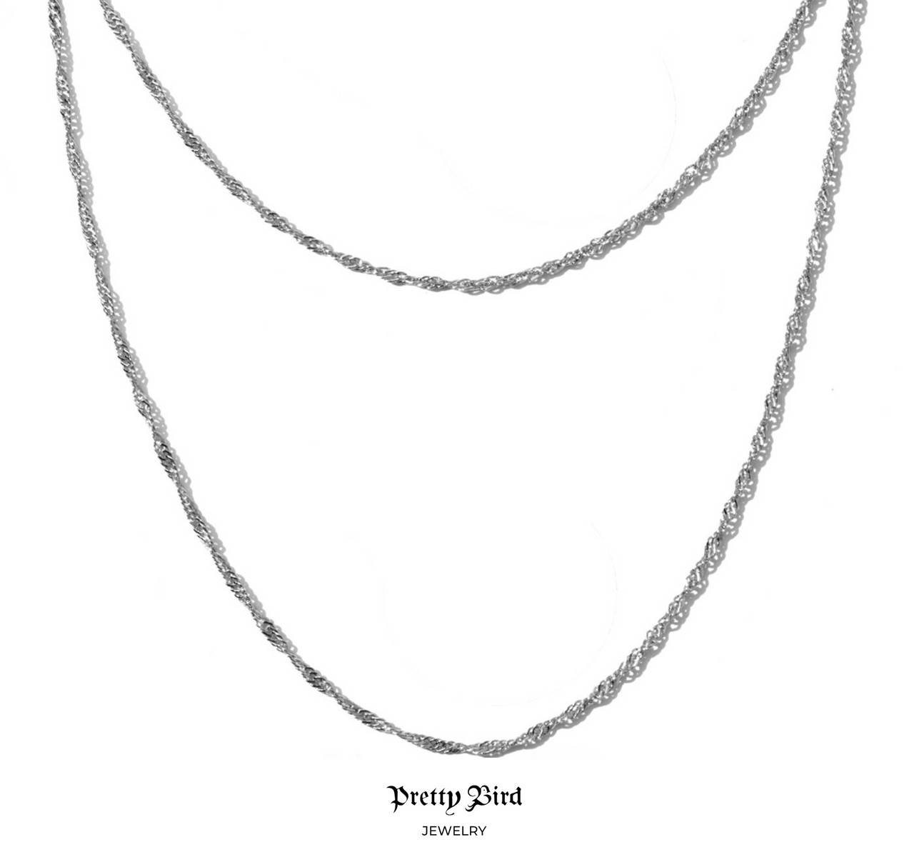 White Singapore Chain Necklace