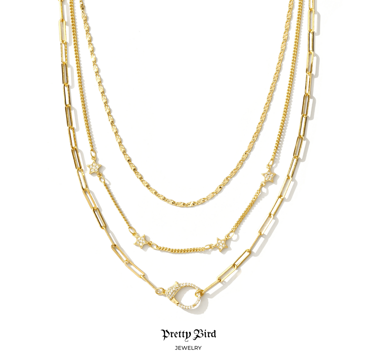 Pavé Star Layer Necklace