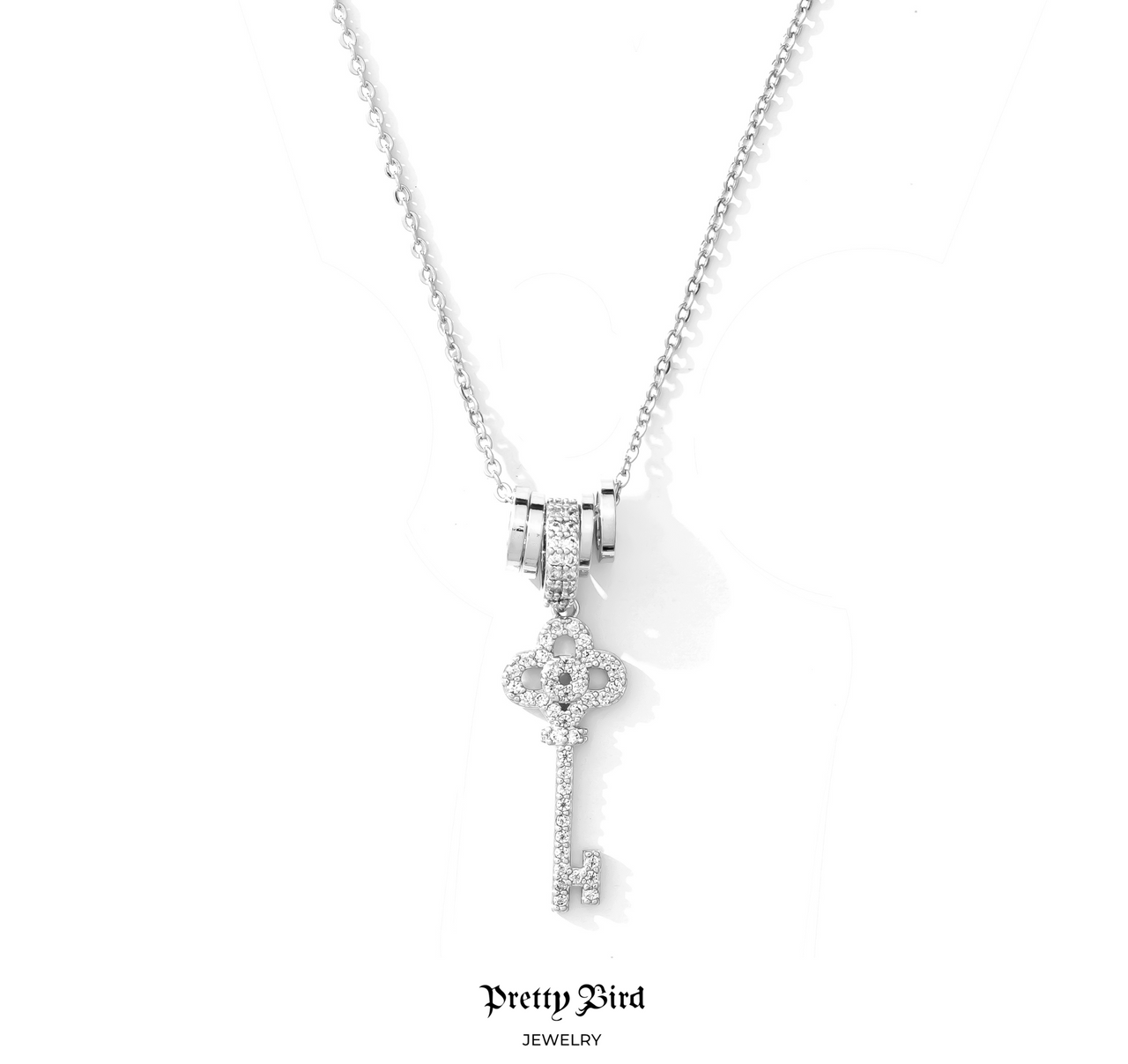 Pavé Skeleton Key Necklace