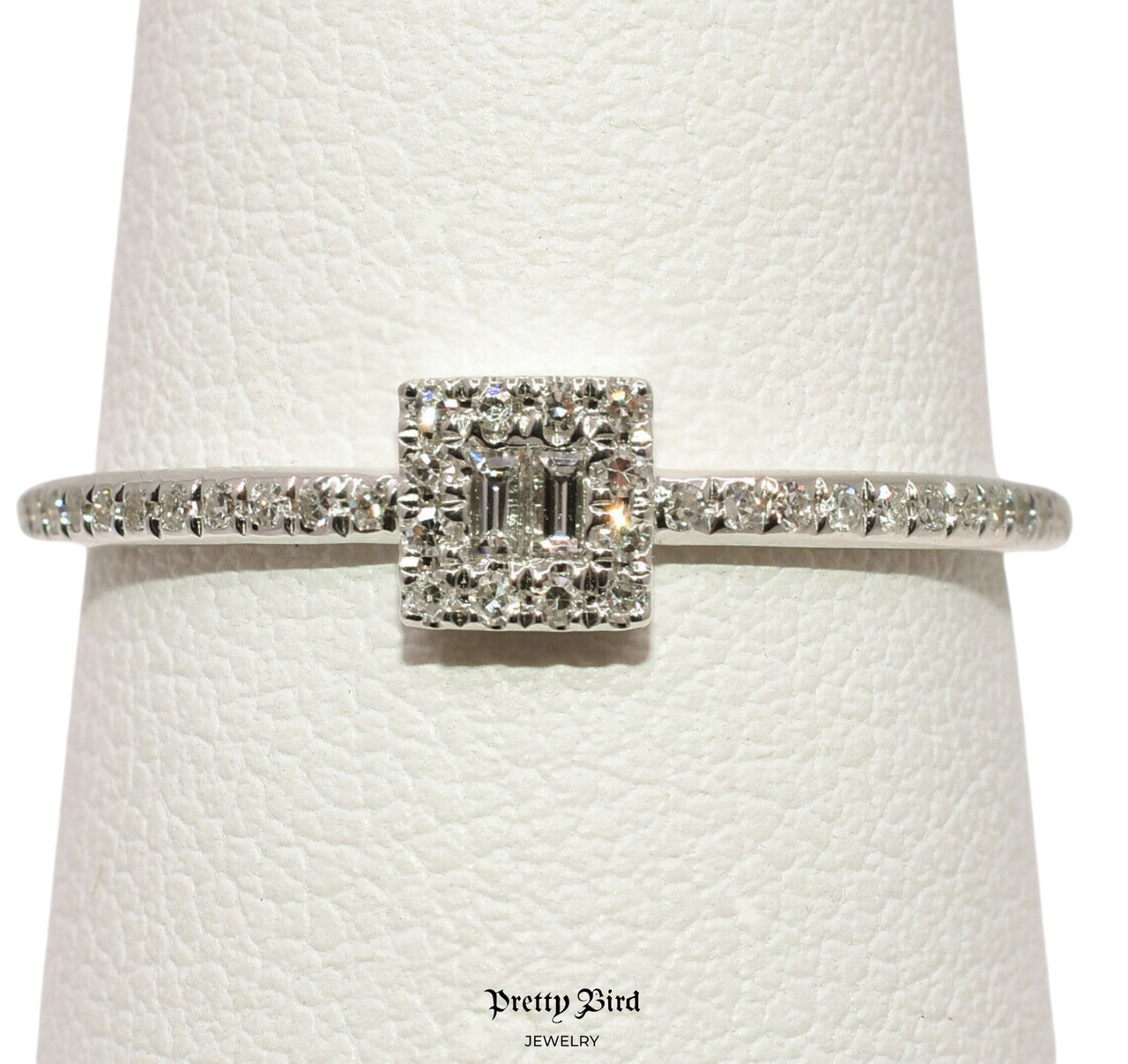 14K White Gold Diamond Stacking Ring