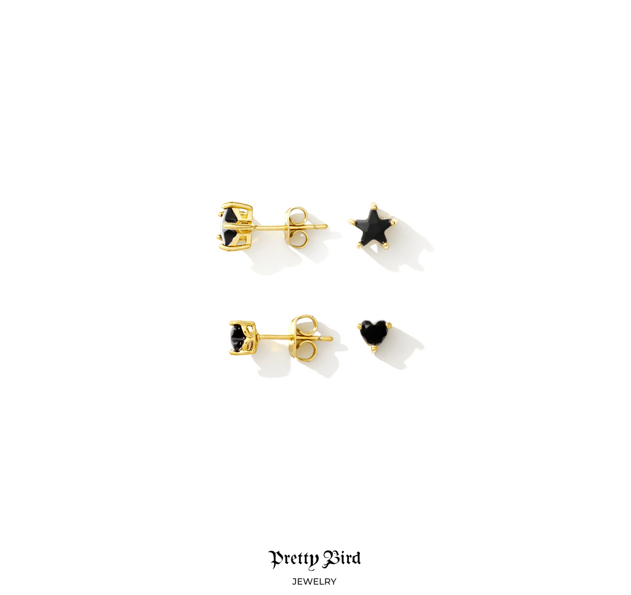 Love Star Black Crystal Stud Earrings