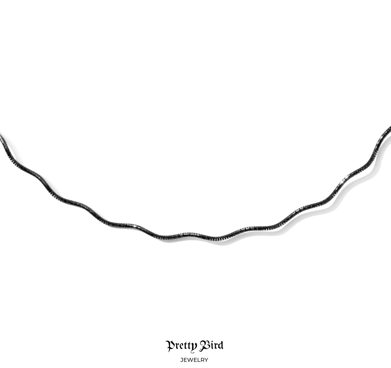 Italian Black Rhodium Wavy Wire Choker
