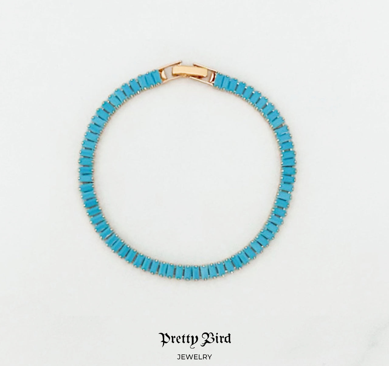 Turquoise Baguette Tennis Bracelet