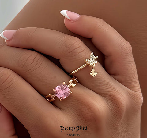 Dangling Butterfly Ring