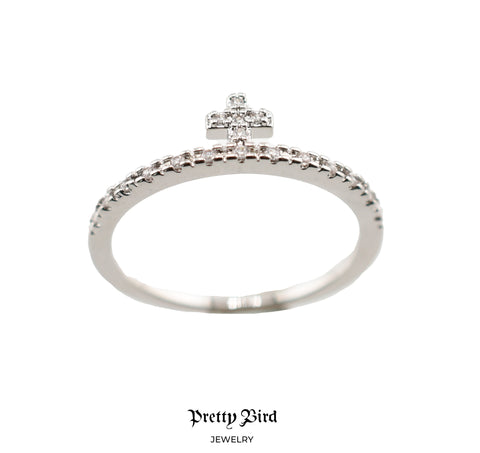 Crystal Cross Ring