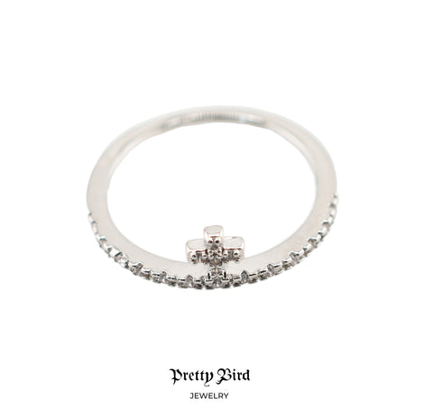 Crystal Cross Ring