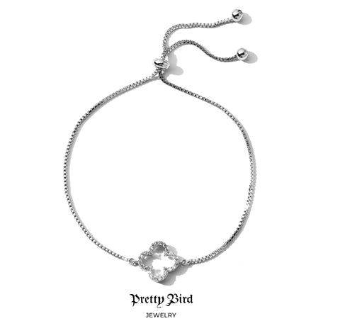 Crystal Flower Lariat Bracelet