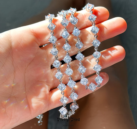 Solitaire Crystal Tennis Choker Set