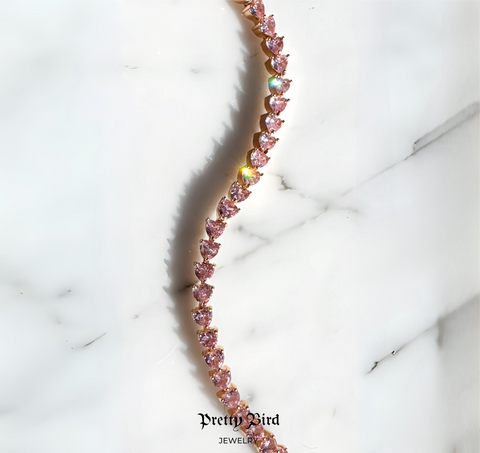 Heart Shaped Crystal Choker Necklace