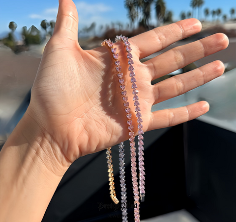 Heart Shaped Crystal Choker Necklace