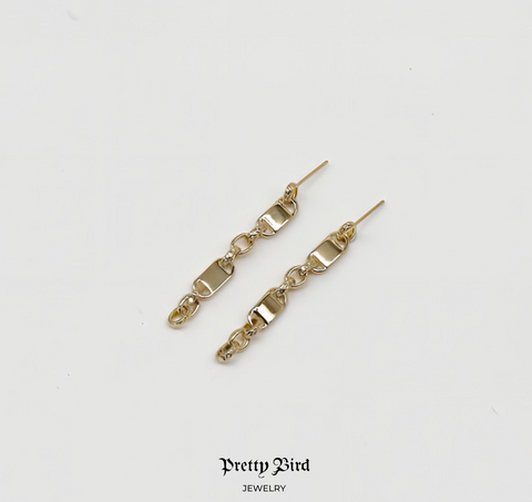 Bar Link Chain Drop Earrings