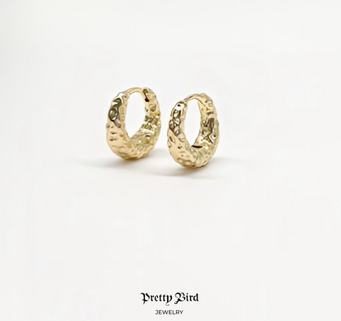 Textured Tapered Hoop Earrings