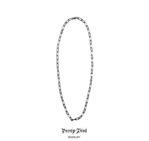 Black Rhodium Paperclip Necklace