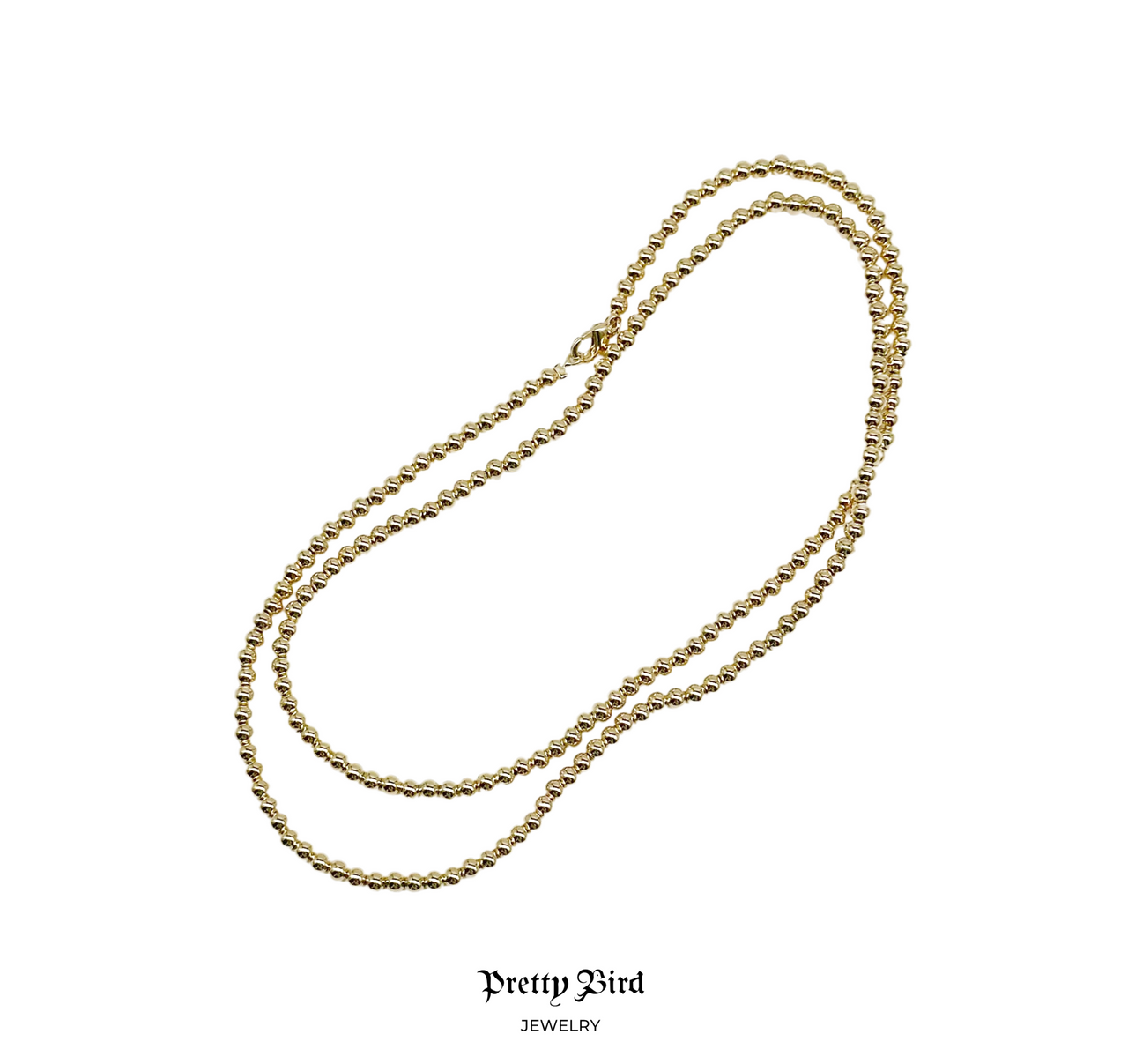 Double Wrap Ball Bead Chain Necklace