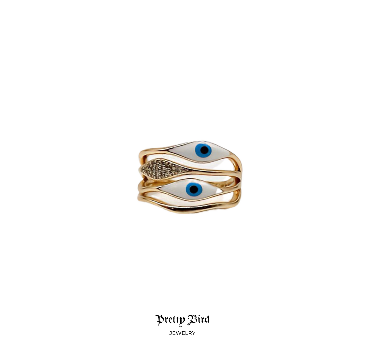 Pave Evil Eye Stacked Ring