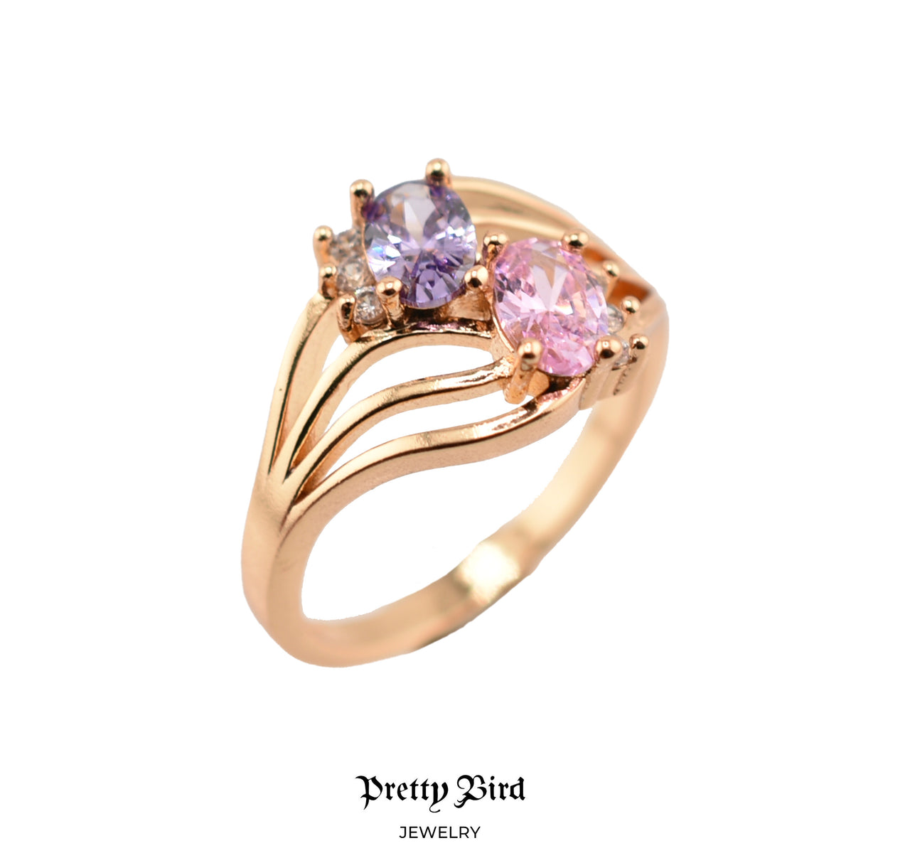 Purple & Pink Crystal Ring
