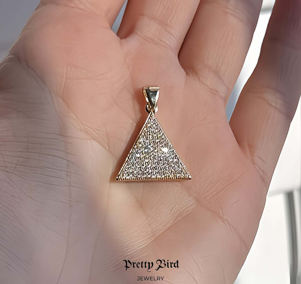 Pave Triangle Pendant